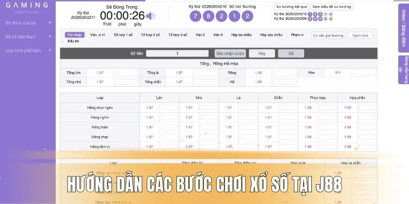 Hướng dẫn các bước chơi xổ số tại J88